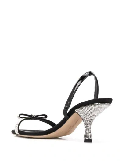 MARCO DE VINCENZO EMBELLISHED SLINGBACK SANDALS - 黑色