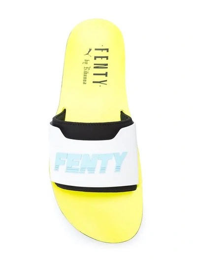 Fenty X Puma Logo Pool Slides In Yellow