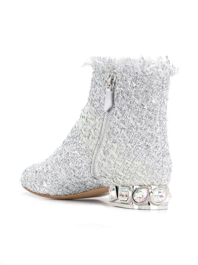 Shop Casadei Bisanzio Boots In Silver