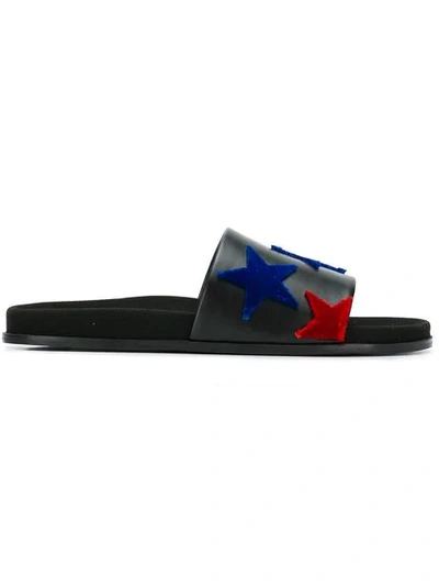 Shop Stella Mccartney Star Pool Slides In Black