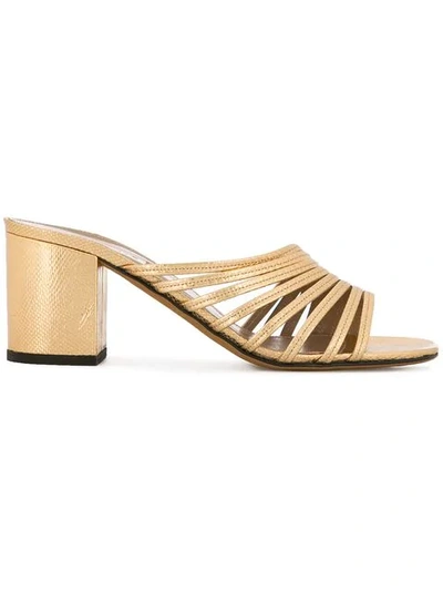 Shop Alumnae Heeled Slippers In Metallic