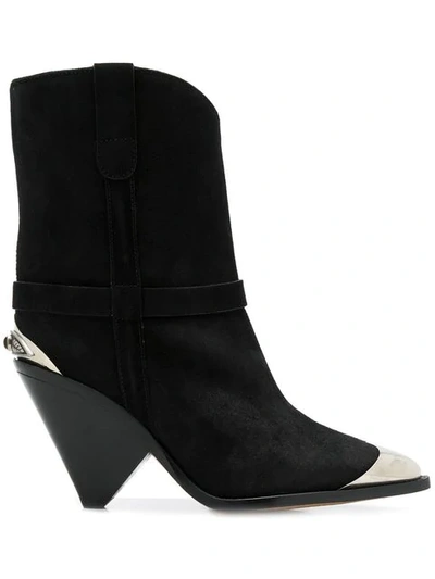 Shop Isabel Marant Lambsy Boots In Black