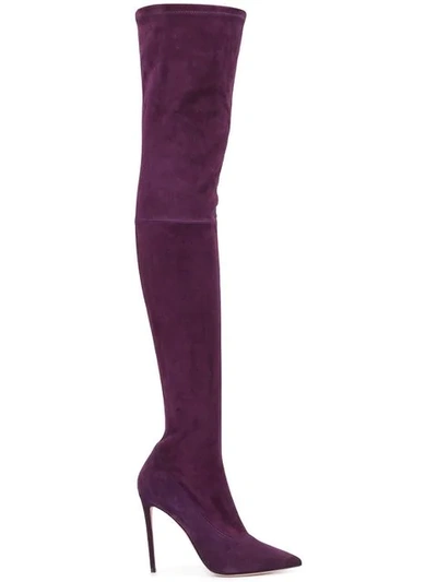 Shop Oscar Tiye Rooster Stretch Boots - Purple