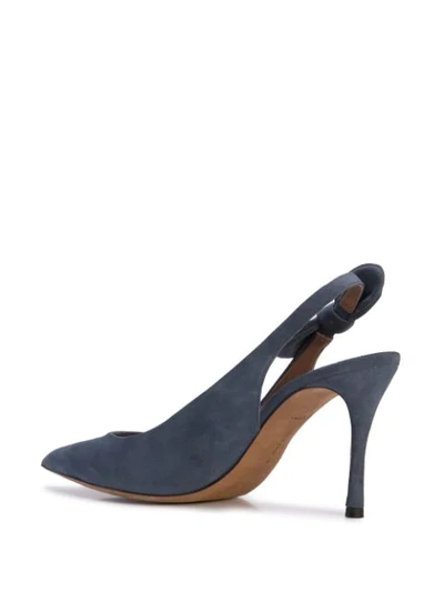 TABITHA SIMMONS MILLIE BOW SLINGBACK PUMPS - 蓝色