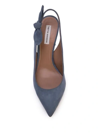 Shop Tabitha Simmons Millie Bow Slingback Pumps In Blue