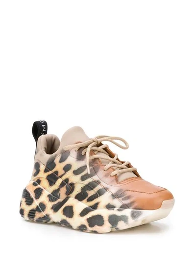 Shop Stella Mccartney Eclypse Leopard Sneakers In 9878 Nut/gr/bk-wh/bk/m.a.f