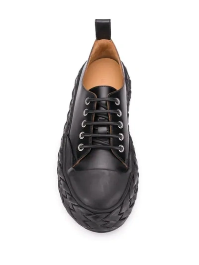 Shop Jil Sander Woven Sole Sneakers In Black