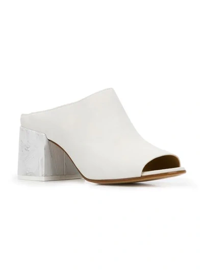 Shop Mm6 Maison Margiela Painted Heel Sandals In White