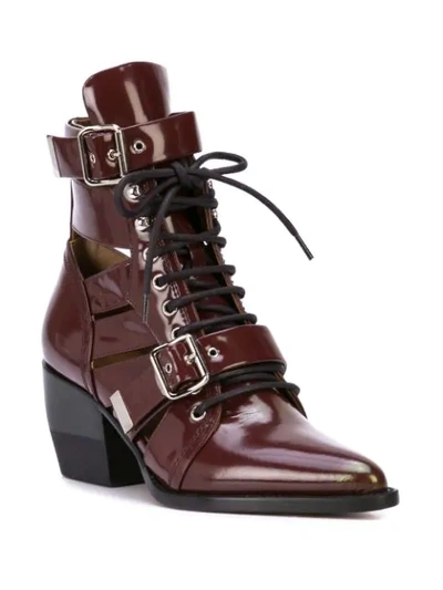 CHLOÉ RYLEE ANKLE BOOTS - 红色
