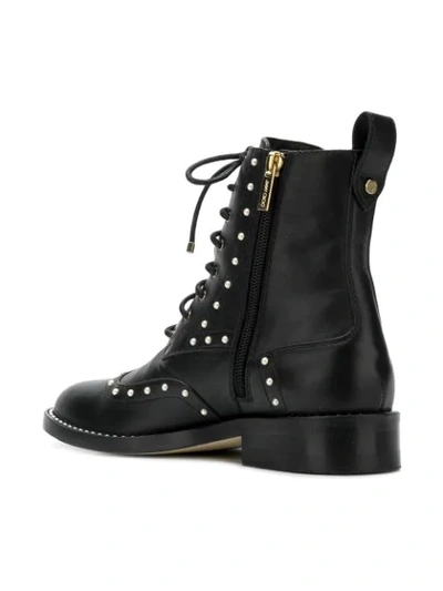Shop Jimmy Choo Hanah Pearl Embellished Boots In Black
