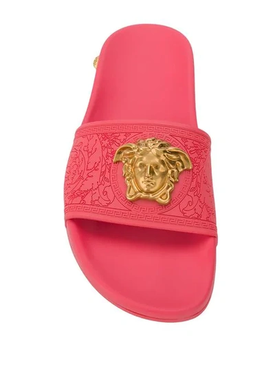 Shop Versace Ciabattina Loafers In Pink