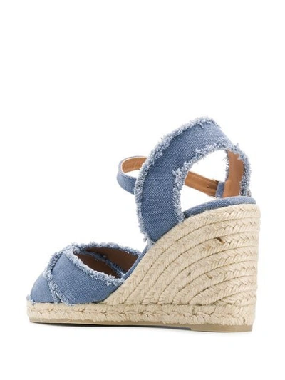 Shop Castaã±er Castañer High Wedged Espadrilles - Blue