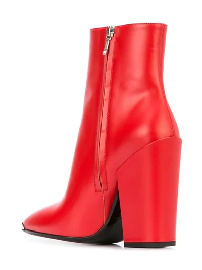 Shop Amiri Glitter Stripe Round Toe Boots In Red