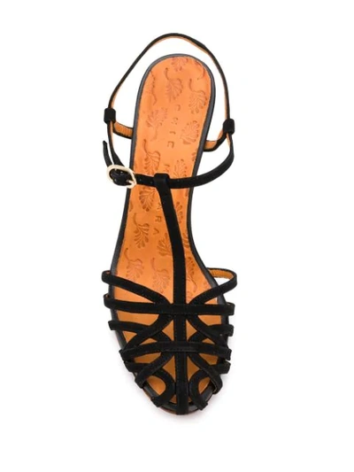 Shop Chie Mihara Lattice Woven Sandals In Black