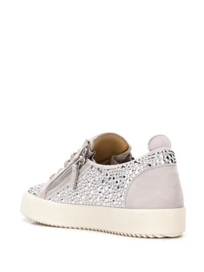 Shop Giuseppe Zanotti Low-top Sneakers In Silver