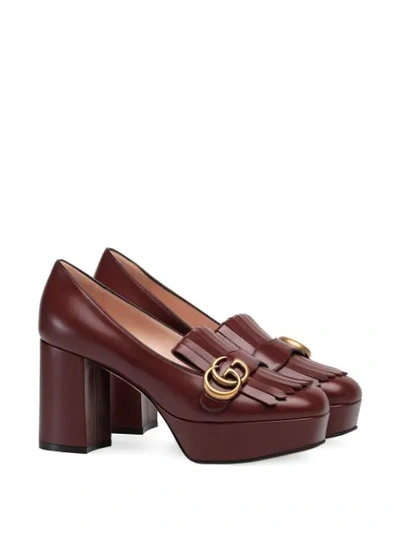 Shop Gucci Decollete In Pelle Loafers In Red