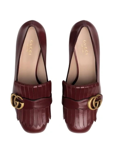 Shop Gucci Decollete In Pelle Loafers In Red