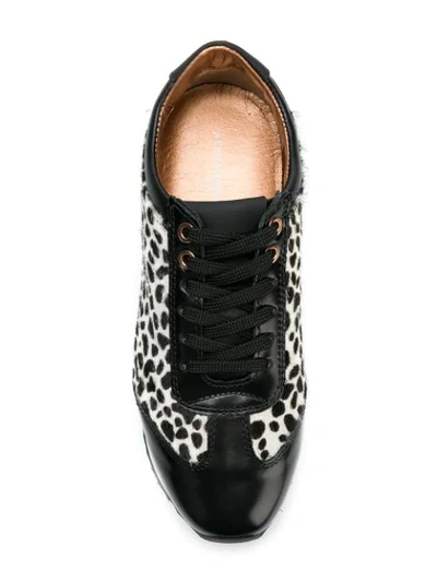 Shop Alexander Smith Animal Printed Platform Sneakers - White