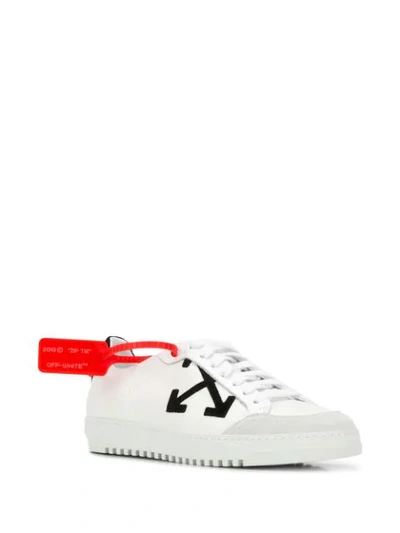 OFF-WHITE WHITE CARRYOVER LOW-TOP LEATHER SNEAKERS - 白色