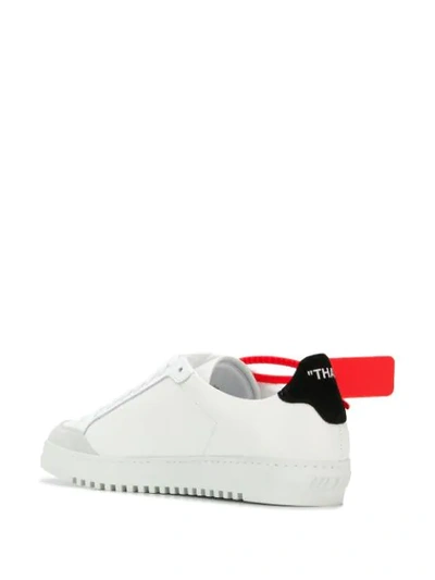 OFF-WHITE WHITE CARRYOVER LOW-TOP LEATHER SNEAKERS - 白色