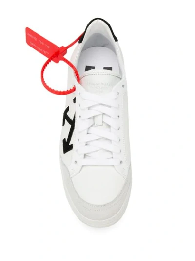 OFF-WHITE WHITE CARRYOVER LOW-TOP LEATHER SNEAKERS - 白色
