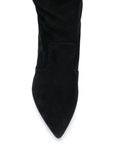 Shop Prada Pointed Toe Boots In F0002 Black