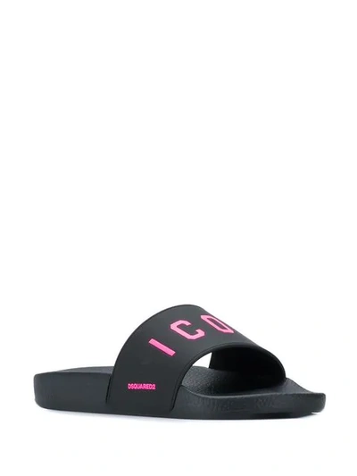 Shop Dsquared2 Icon Slides In Black