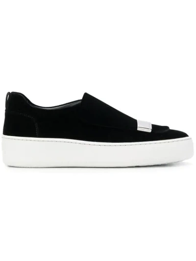 Shop Sergio Rossi Slip-on Sneakers - Black