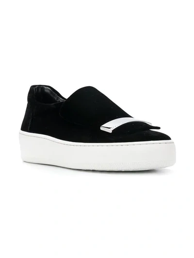 Shop Sergio Rossi Slip-on Sneakers - Black