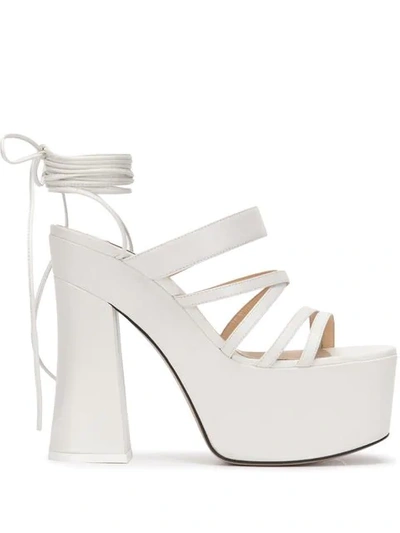 Shop Attico Platform Sandals In White