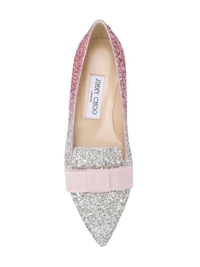 Shop Jimmy Choo Gala Ballerina Shoes In Pink