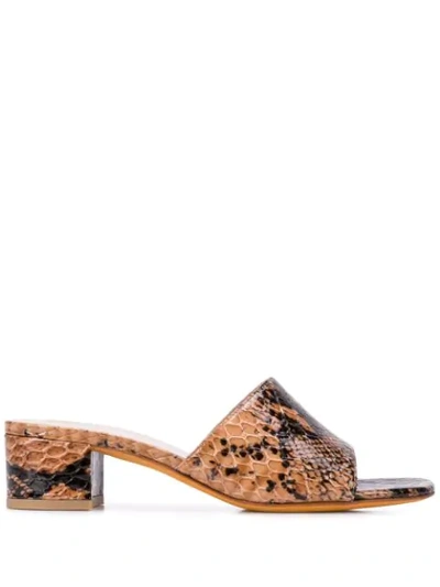 Shop Maryam Nassir Zadeh Snakeskin Effect Sandals In Brown