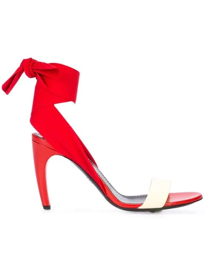 PROENZA SCHOULER 踝带曲线鞋跟凉鞋 - 红色