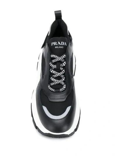 Shop Prada Sneakers Mit Kontrasteinsätzen - Schwarz In Black