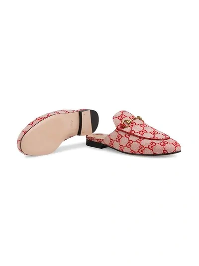 Shop Gucci Princetown Gg Canvas Slipper In Neutrals