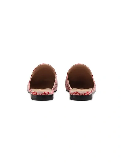 Shop Gucci Princetown Gg Canvas Slipper In Neutrals