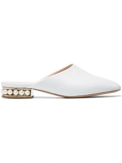Shop Nicholas Kirkwood Casati Pearl Slippers In White