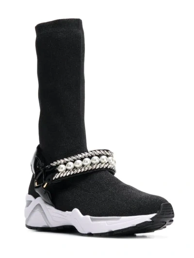 Shop Suecomma Bonnie Jewelled Sock Sneakers In Black