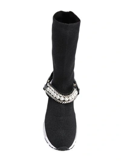 Shop Suecomma Bonnie Jewelled Sock Sneakers In Black