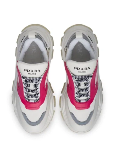 PRADA PEGASUS CHUNKY SOLE TRAINERS - 白色