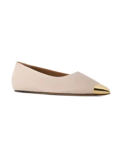 Shop Marni Flat Ballerina Shoes In Neutrals