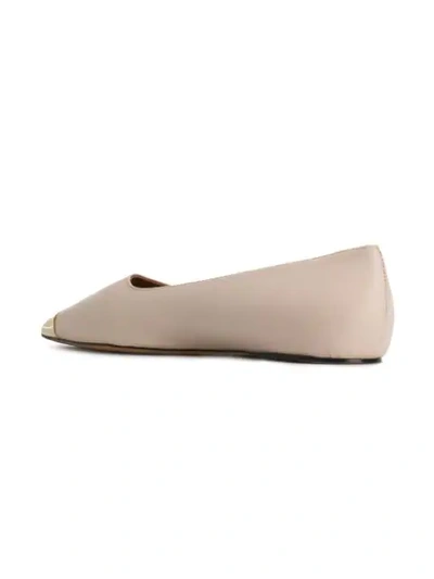 Shop Marni Flat Ballerina Shoes In Neutrals