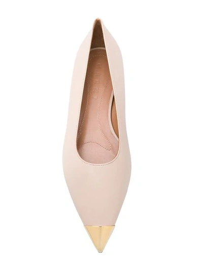 Shop Marni Flat Ballerina Shoes In Neutrals