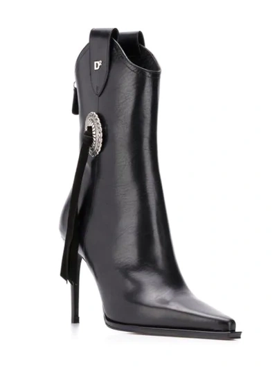 DSQUARED2 RODEO ANKLE BOOTS - 黑色