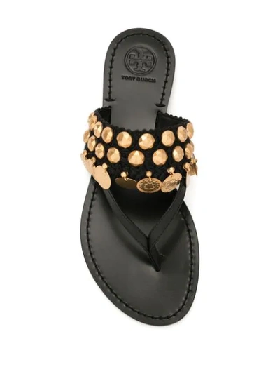 TORY BURCH PATOS COIN THONG SANDALS - 黑色