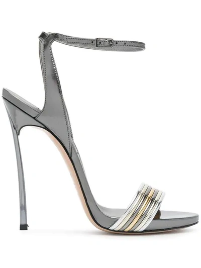 Shop Casadei Stiletto Sandals - Silver