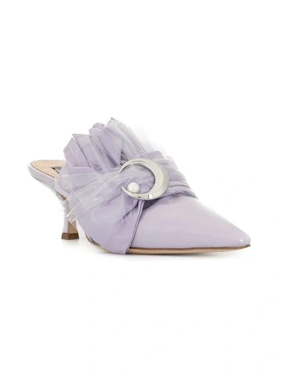 Shop Midnight 00 Embellished Pvc Mules In Purple