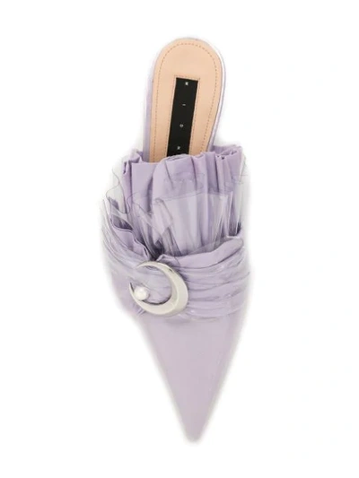 Shop Midnight 00 Embellished Pvc Mules In Purple