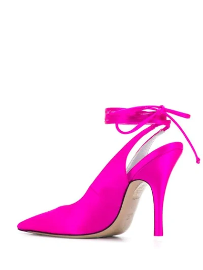 Shop Attico Tie Ankle Pointed Pumps In Pink