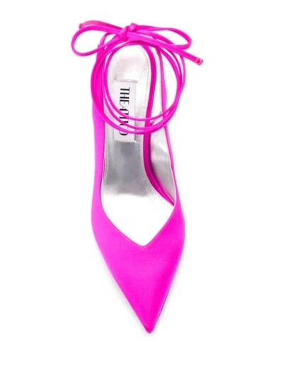 Shop Attico Tie Ankle Pointed Pumps In Pink